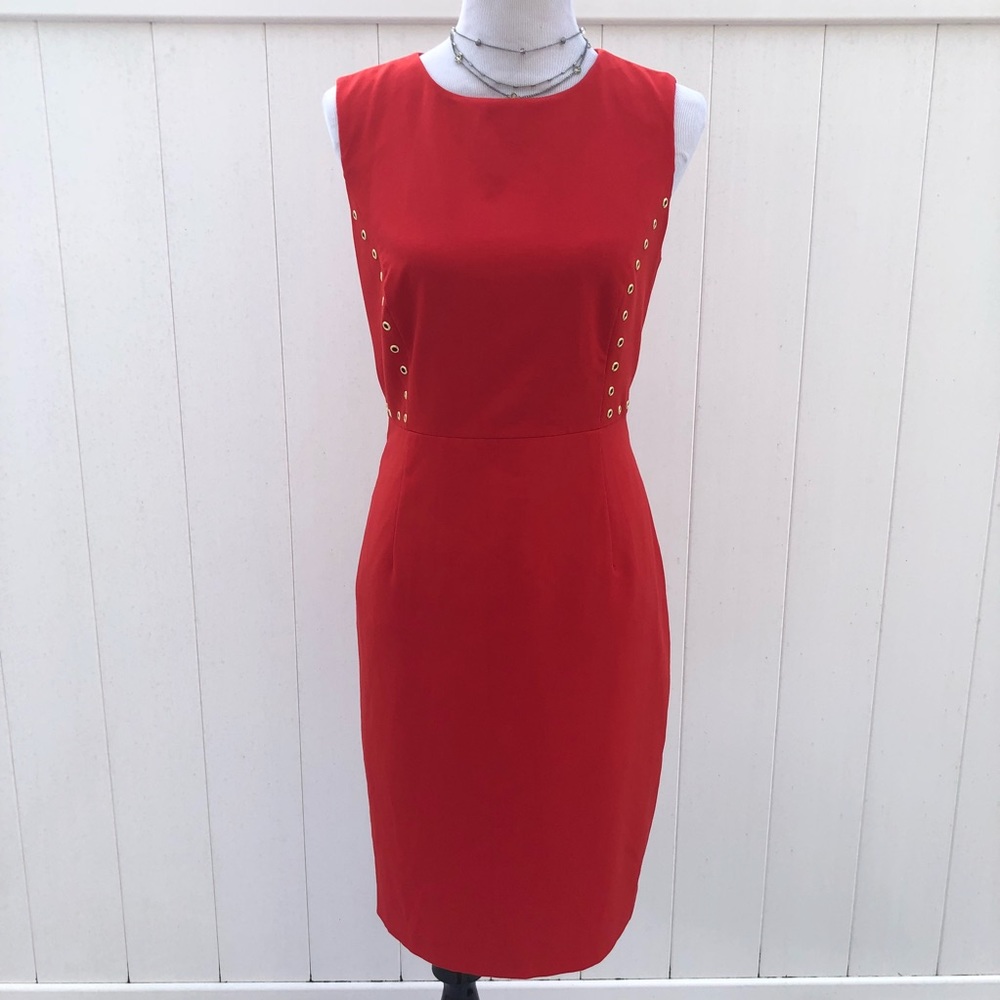 Calvin Klein Women's Red Sheath Dress Size 12